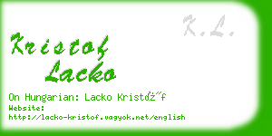 kristof lacko business card